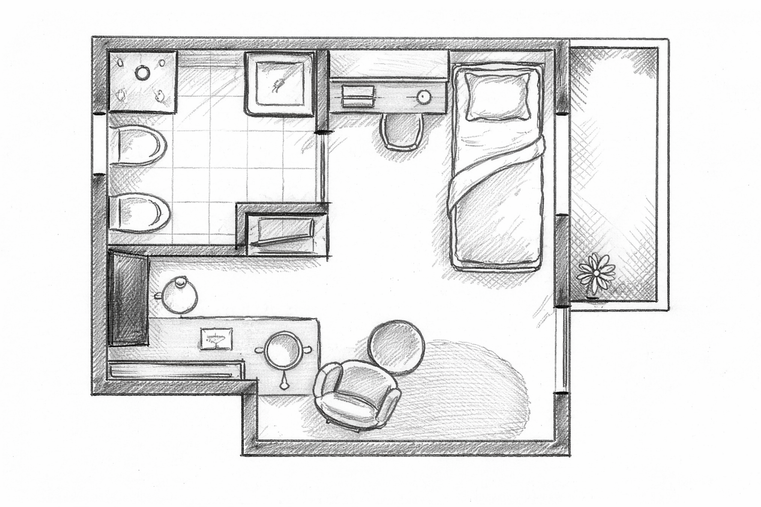 Skizze eines gemütlichen Hotelzimmers.png